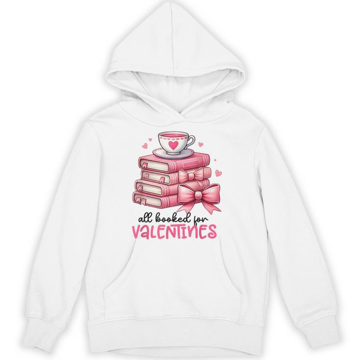 Retro Groovy Valentine Men Women Kid Tees By Emily All Booked For Valentines Book Reading Bookworm Nerdy Unisex Hoodie