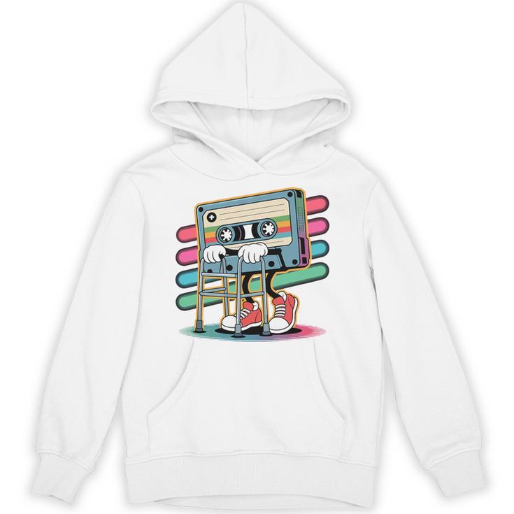 Retro Old Cassette Tape Cartoon With Walker Nostalgia Premium Tri-Blend Unisex Hoodie
