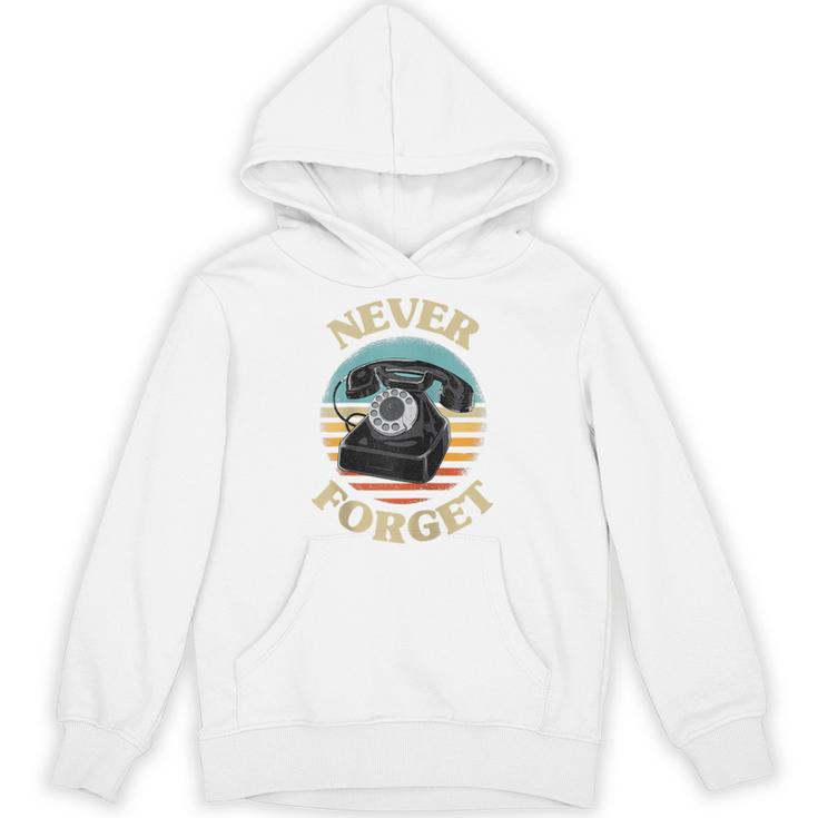 Retro Phone Never Forget Nostalgia Vintage Raglan Baseball Tee Unisex Hoodie