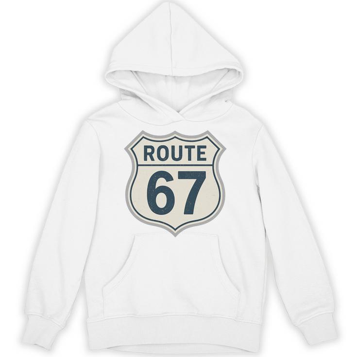 Retro Route 67 Highway Sign Vintage Road Nostalgia Premium Tri-Blend Unisex Hoodie