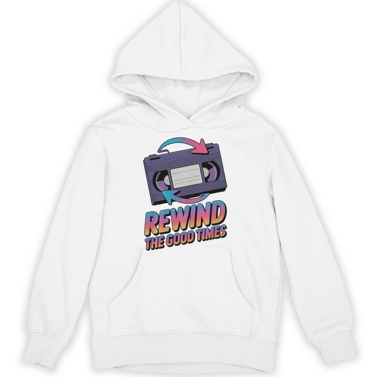 Rewind Good Times Retro VHS Tape Nostalgia 80s 90s Premium Tri-Blend Unisex Hoodie