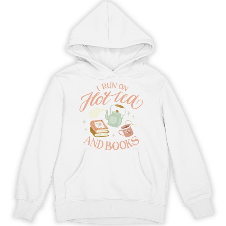 I Run ON HOT Tea & Books Reader Reading Meme Unisex Hoodie
