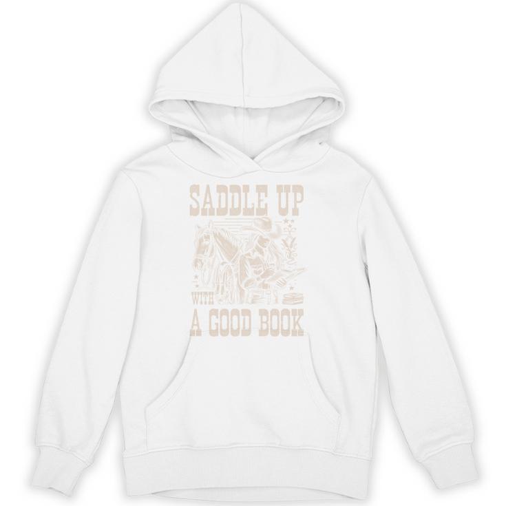 Saddle Up With a Good Book Cowgirl Western Women Vintage Unisex Hoodie