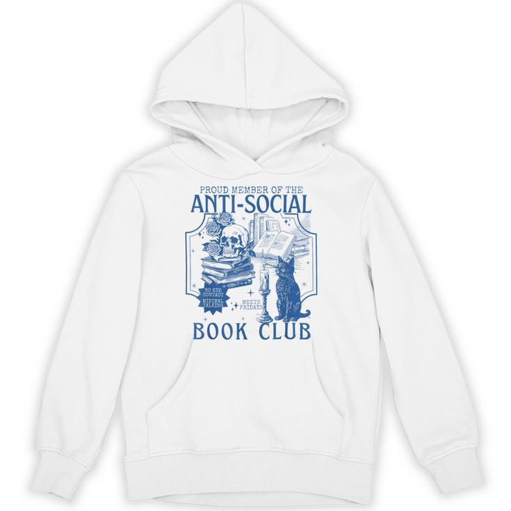 Sarcastic Anti Social Book Club Cat Skull Book Lover Unisex Hoodie