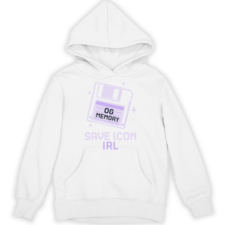 Save Icon IRL Retro Tech Humor Floppy Disk 90s Nostalgia Unisex Hoodie