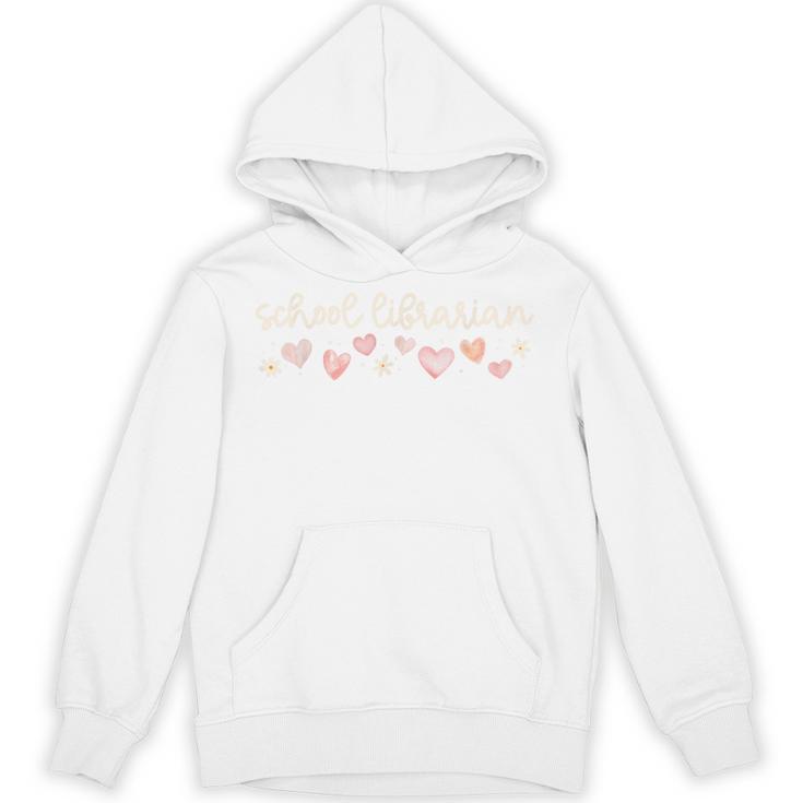 School Librarian Valentines Day Daisy Library Book Lover Unisex Hoodie