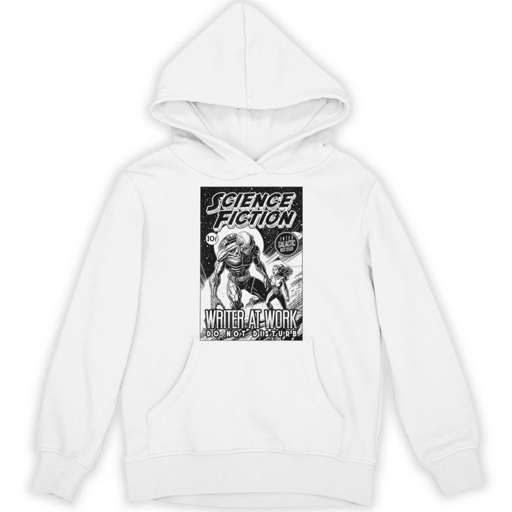 Science Fiction Writer At Work Vintage Book Cover Unisex Hoodie