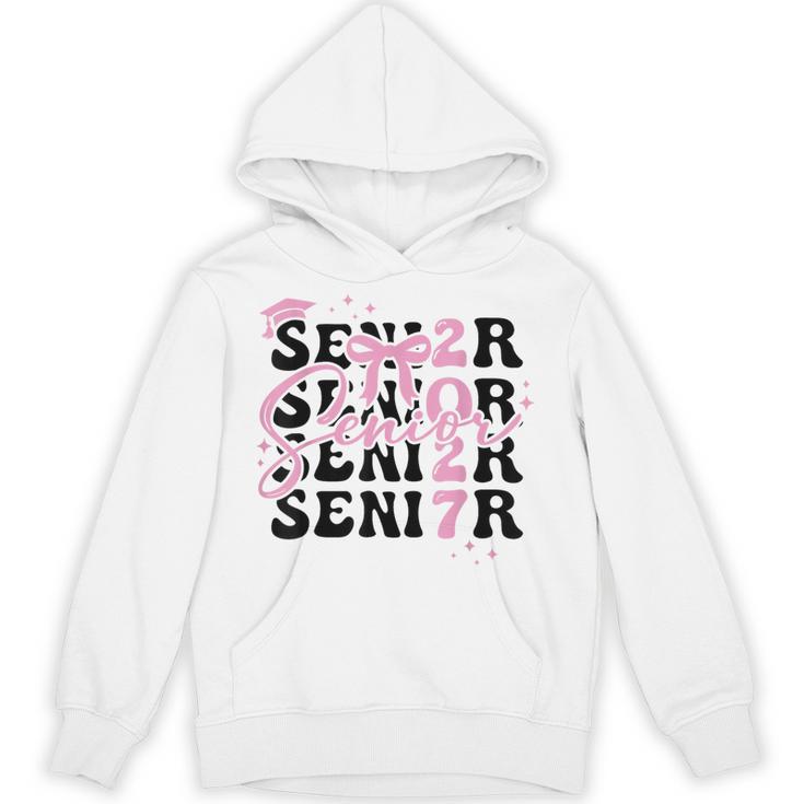 Senior 2027 Class Of 2027 Coquette Pink Bow Graduation 2027 Unisex Hoodie