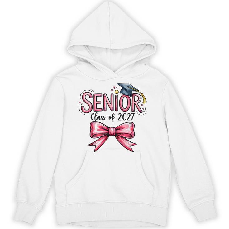 Senior Class Of 2027 Coquette Pink Bow Graduation 2027 Girls Unisex Hoodie
