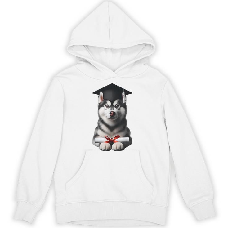 Siberian Husky Dog Graduation Cap Training School Graduate Men Women Kids Unisex Hoodie