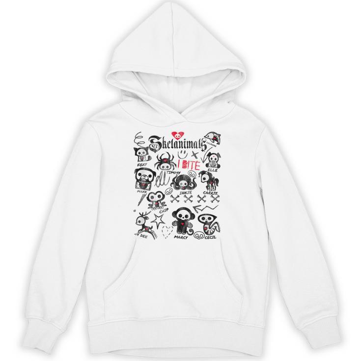 Skelanimals I Bite Vintage Retro Dead Pet Textbook Collage Unisex Hoodie