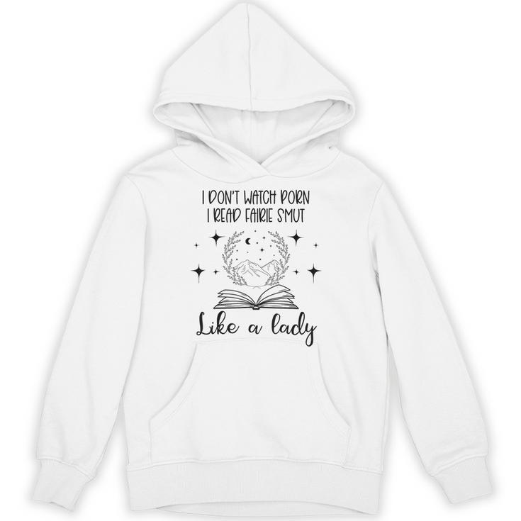 Smutty Book Lovers Romantasy Dark Fairy Tales Romance Reader I Dont Watch Porn Small Grey Unisex Hoodie
