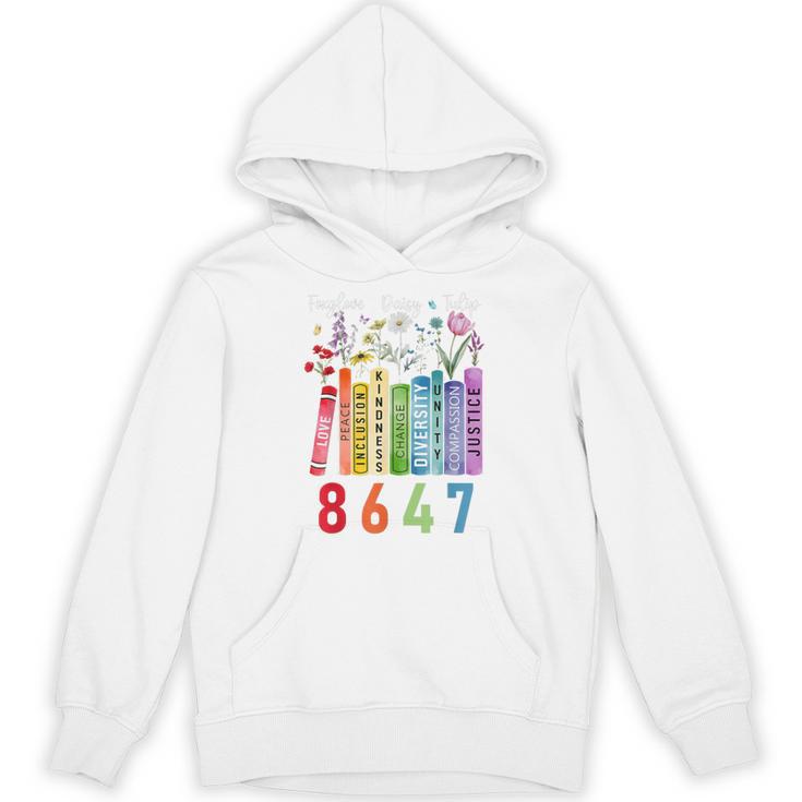 Subtle Floral Foxglove Daisy Tulip Book Lover Unisex Hoodie