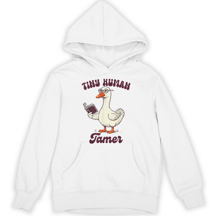 Teacher Silly Goose Reading Book Teaching Tiny Human Tamer Unisex Hoodie