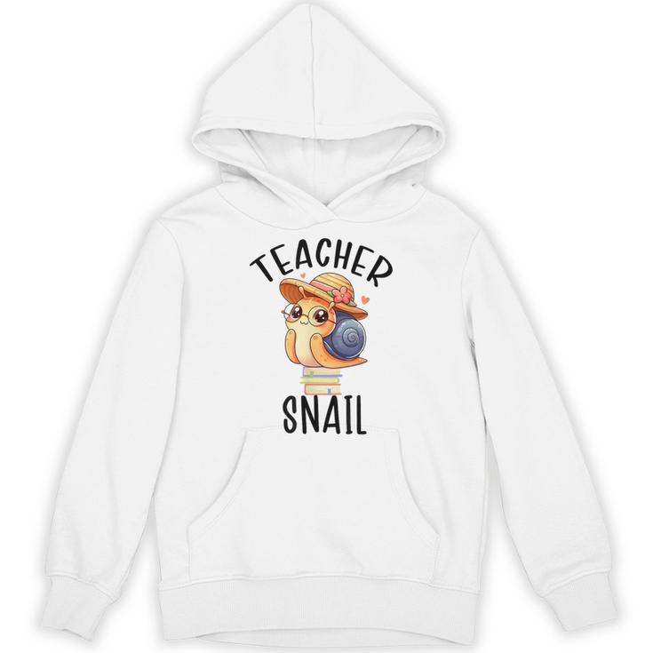 Teacher Snail With Glasses On Books Cute Pre-K Kindergarten Unisex Hoodie