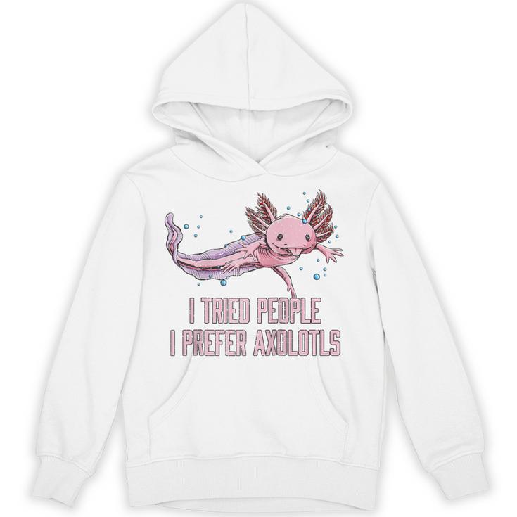 I Tried People I Prefer Axolotl Salamander Introvert Raglan Baseball Tee Unisex Hoodie