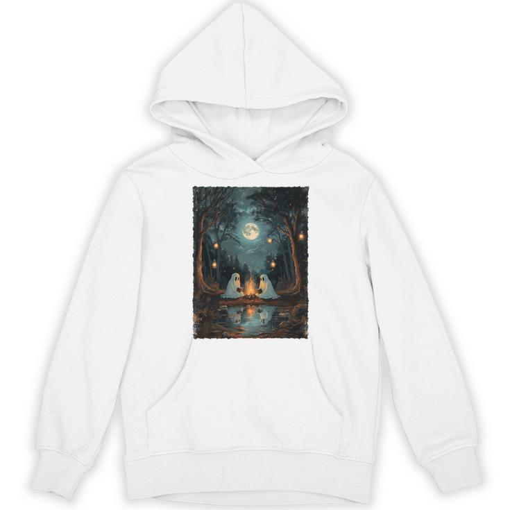 Vintage Ghost Book Reading Camping Gothic Halloween Teachers Unisex Hoodie