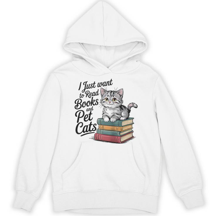 Vintage I Just Want To Read Books And Pet Cats Cat Raglan Baseball Tee Unisex Hoodie