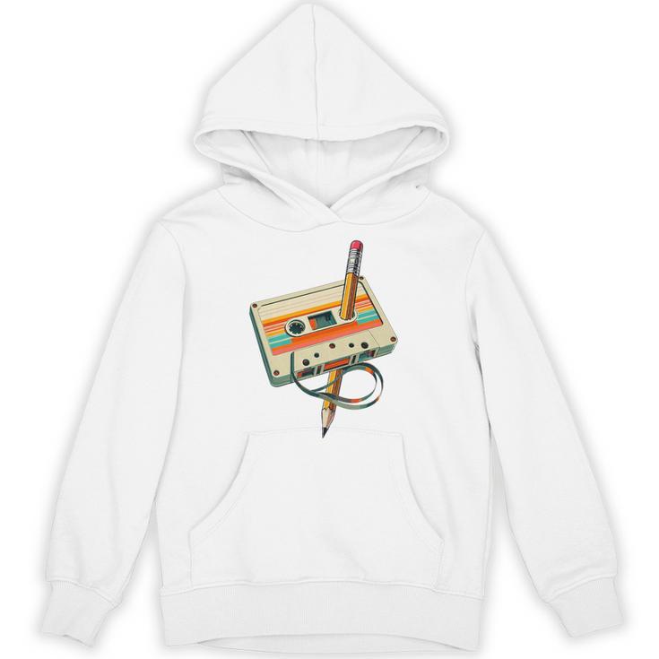 Vintage Pencil Rewind Cassette Tape Nostalgia Party 80s 90s Premium Unisex Hoodie