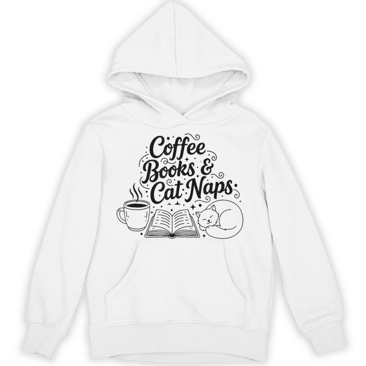 Vintage Retro Coffee Books & Cat Naps Unisex Hoodie