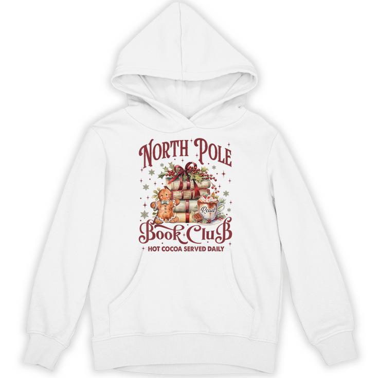 Vintage Retro North Pole Book Club Hot Cocoa Unisex Hoodie