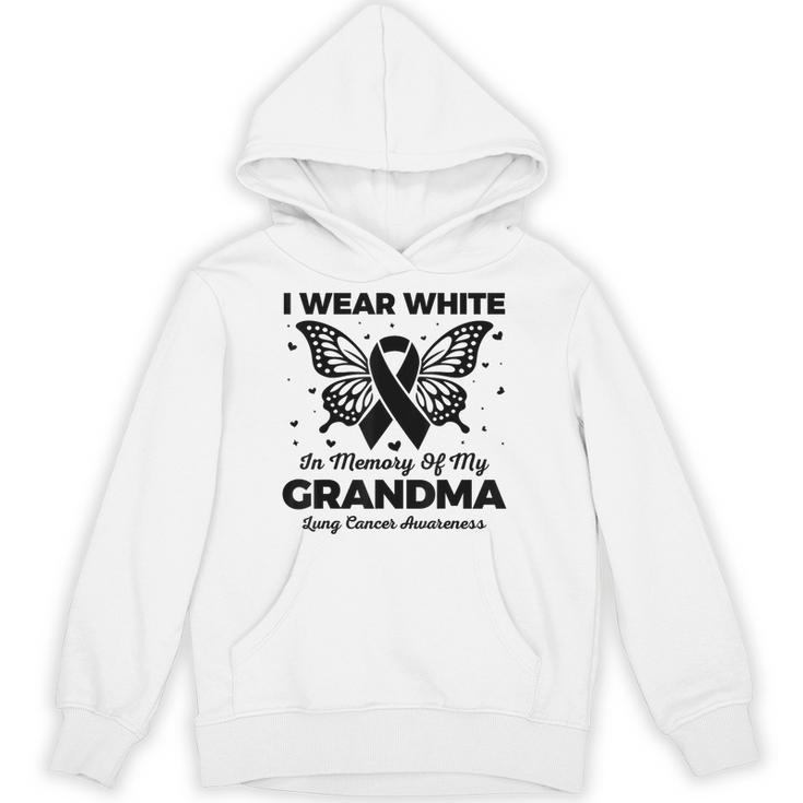 I Wear In Memory Of My Grandma Butterfly Lung Cancer Unisex Hoodie