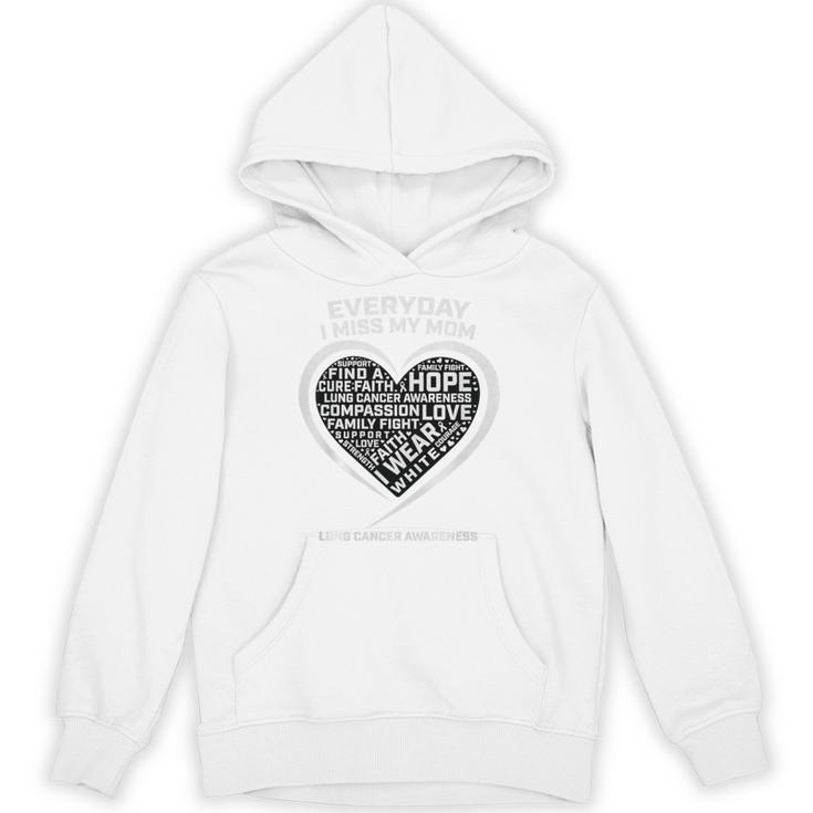 Wear In Memory Of I Miss My Mom Lung Cancer Awareness Premium Unisex Hoodie