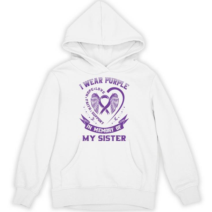 I Wear Purple In Memory Of My Sister Alzheimers Awareness Unisex Hoodie