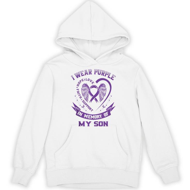 Wear Purple In Memory Of My Son Pancreatic Cancer Awareness Unisex Hoodie