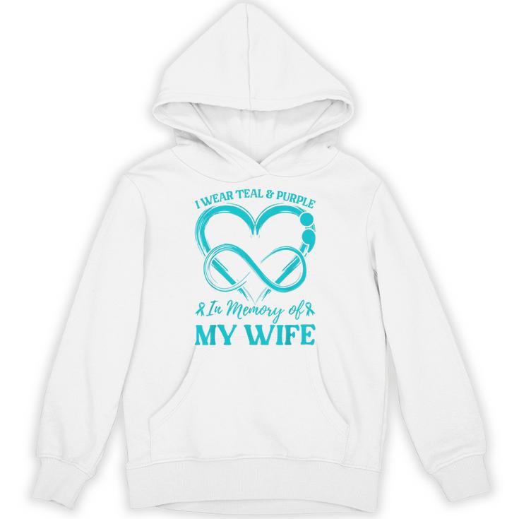 I Wear Teal & Purple In Memory Of My Wife Unisex Hoodie