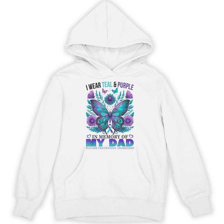 I Wear Teal Purple In Memory Of My Dad Suicide Awareness Unisex Hoodie