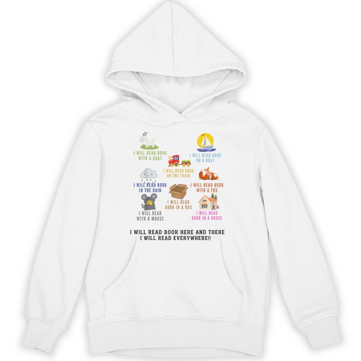 I Will Read Books On A Boat And Everywhere Reading Teachers Unisex Hoodie