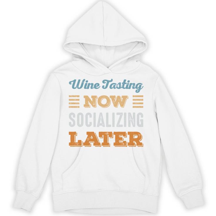 Wine Tasting Now Minimal Socializing Introvert Vintage Unisex Hoodie