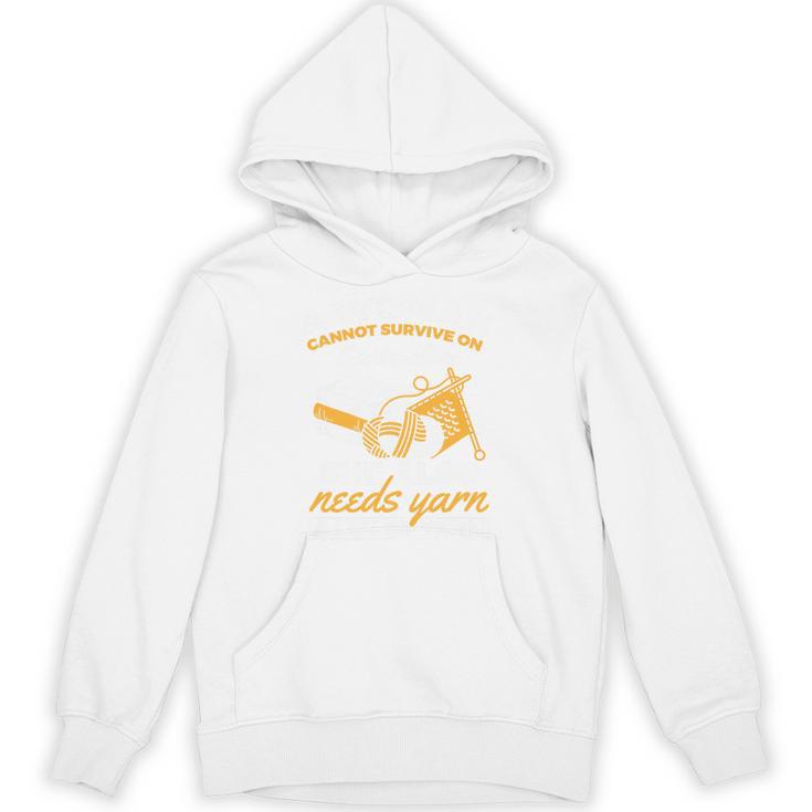 Woman Survives On Books Yarn Knitting Crochet Premium Tri-Blend Unisex Hoodie