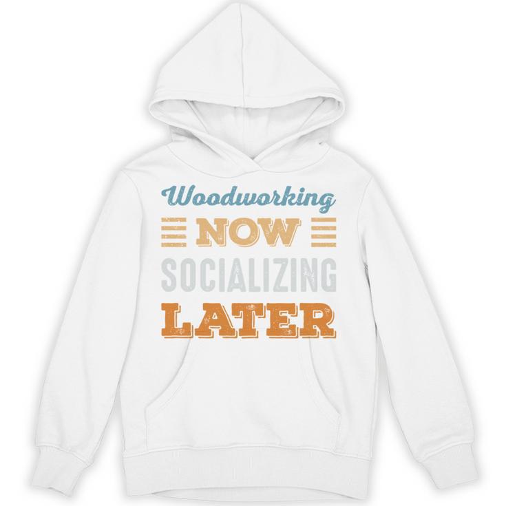 Woodworking Now Minimal Socializing Introvert Vintage Unisex Hoodie