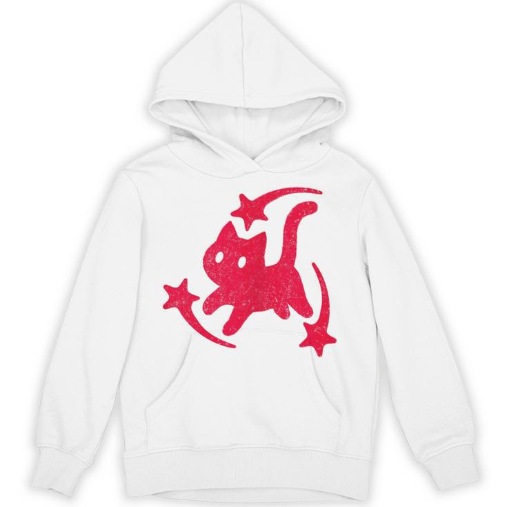 Yk2 Grunge Scary Cat With Shooting Stars 90s Nostalgia Unisex Hoodie