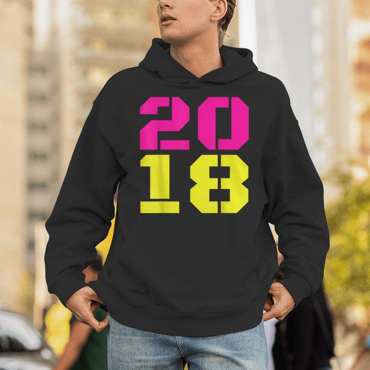 2018 Big Neon Numbers For The New Year Or Graduation Unisex Hoodie