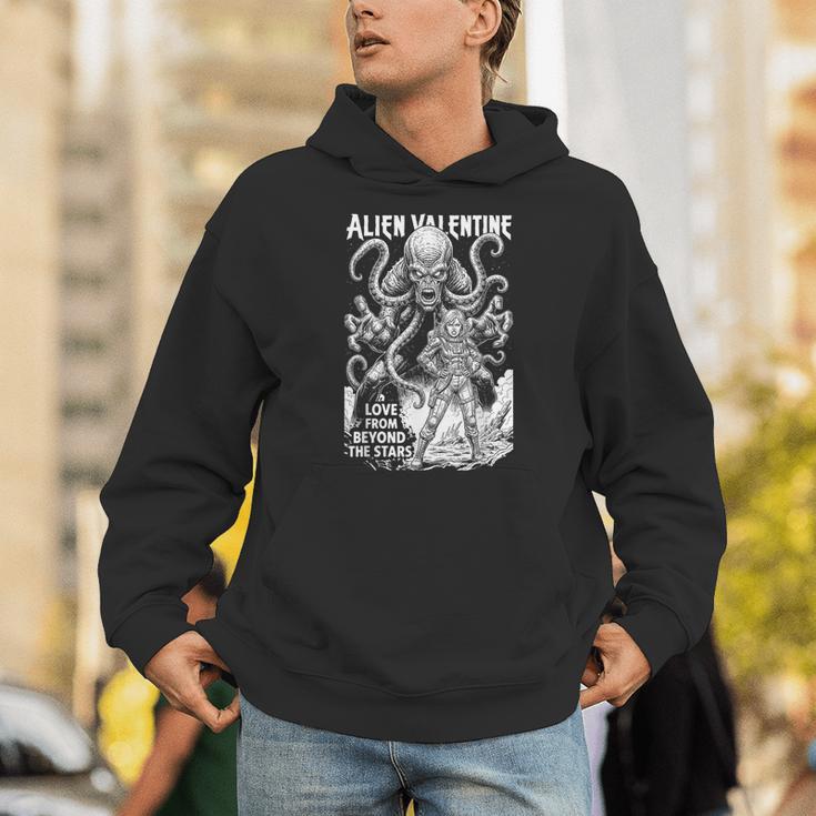 Alien Valentine Science Fiction Vintage Comic Book Unisex Hoodie