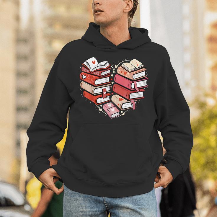 Book Lover Heart Shape Reading Librarian Valentine Men Women Unisex Hoodie