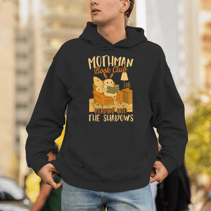 Book Lover Moth Mothman Book Club Reading Into Shadows Unisex Hoodie Book Lover Moth Mothman Book Club Reading Into Shadows Unisex Hoodie