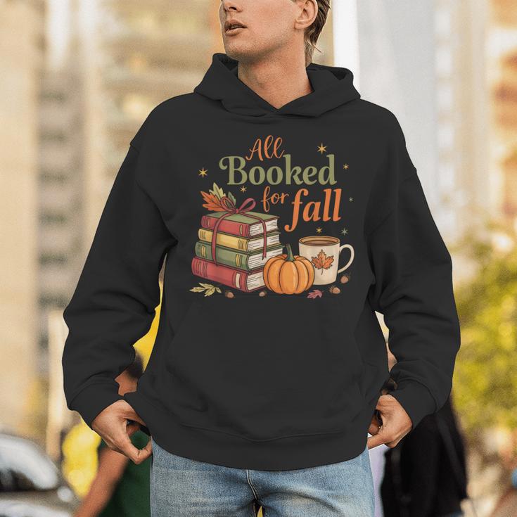All Booked For Fall Books Coffee Fall Leaves Pumpkins Autumn Unisex Hoodie