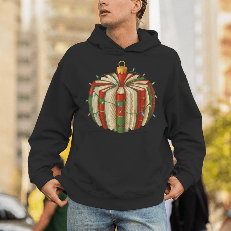 Christmas Book Ornament Lights Holiday Reading Lover Teacher Unisex Hoodie Christmas Book Ornament Lights Holiday Reading Lover Teacher Unisex Hoodie