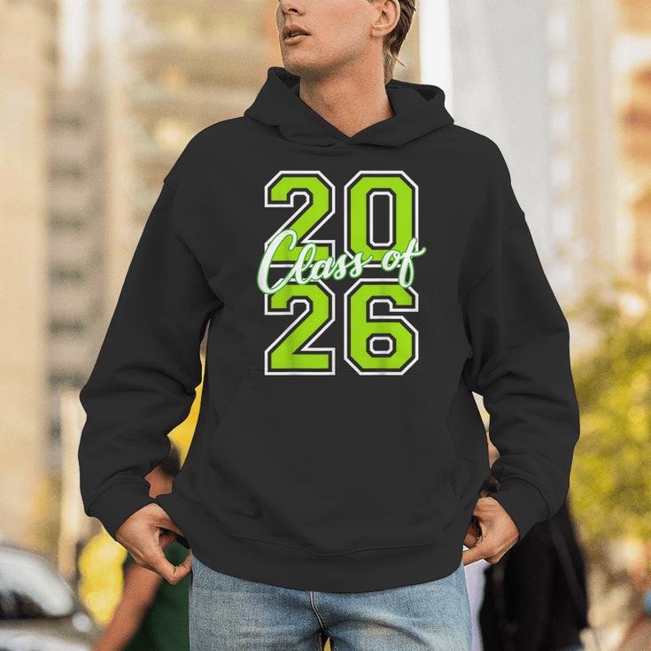 Class Of 2026 Graduation Varsity Lime Green Letters Unisex Hoodie