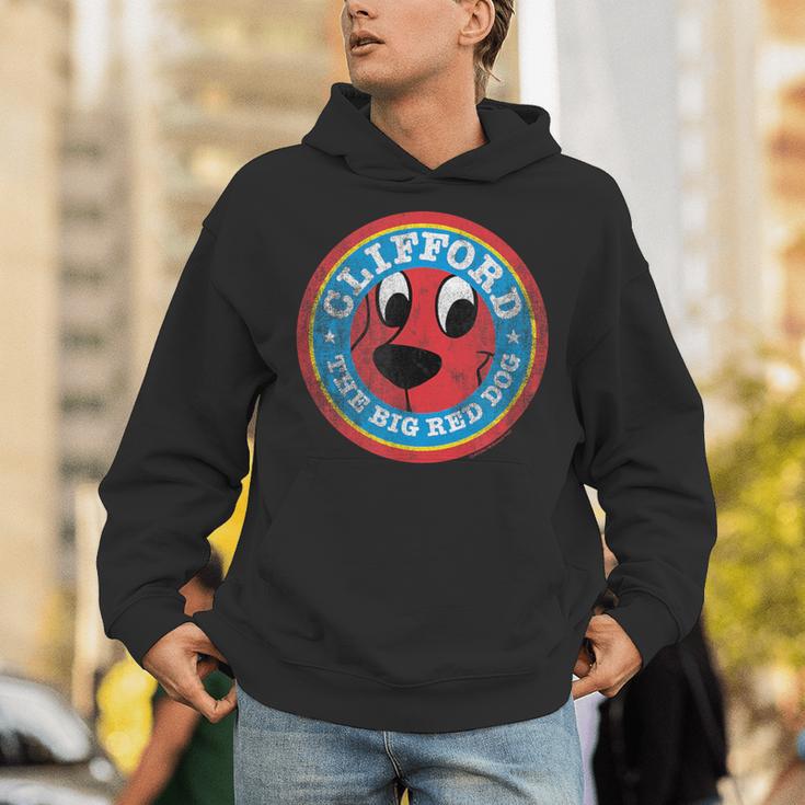 Clifford The Big Red Dog Round Distressed Logo Kids Books Unisex Hoodie