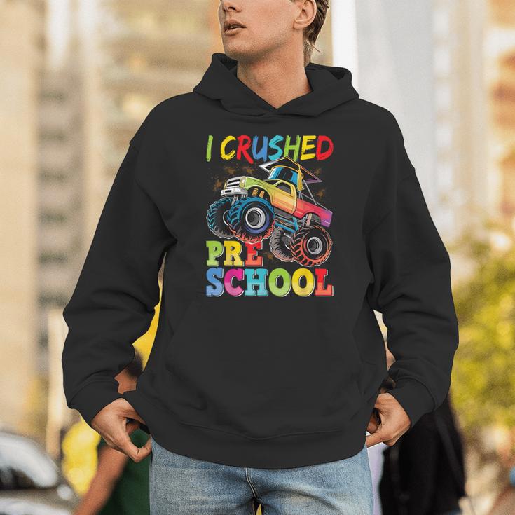 I Crushed Pre-K Monster Truck Graduation Preschool Grad 2025 Unisex Hoodie