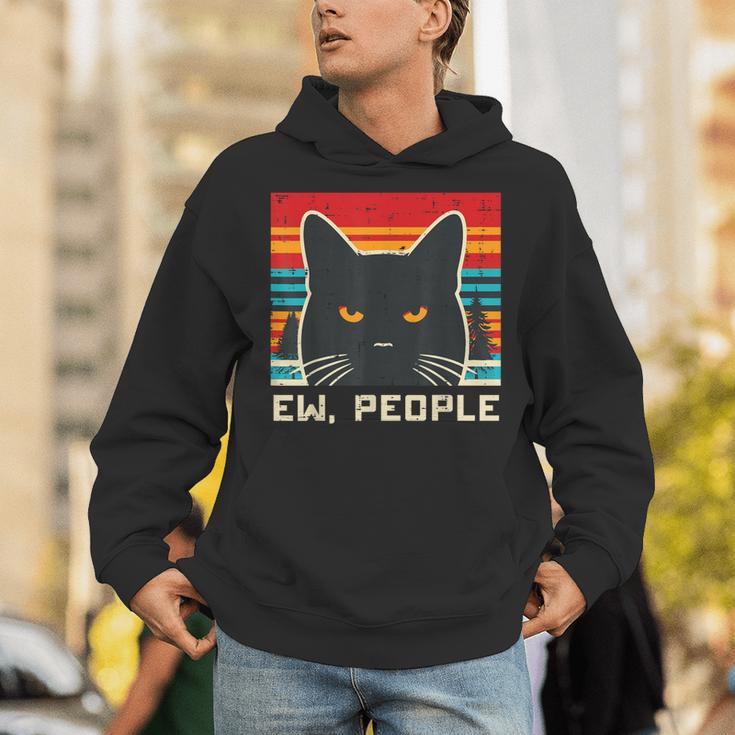 Ew People Cat Saying Introvert Women Men Kids Unisex Hoodie