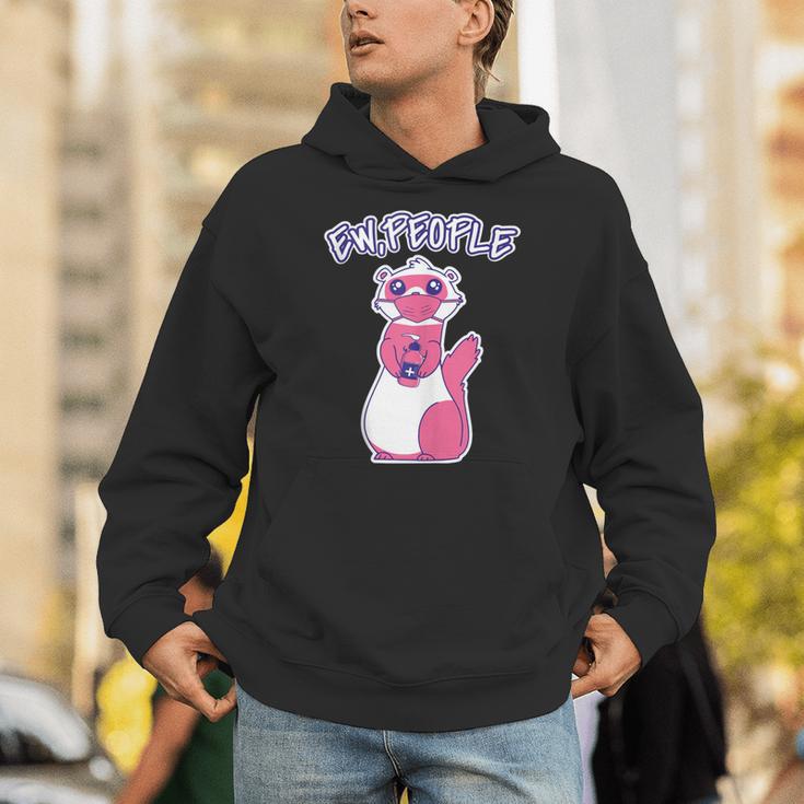 Ew People Introvert Ferrets Saying Mask Ferret Unisex Hoodie