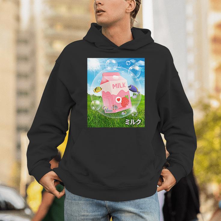 Frutiger Aero Aesthetic Tech Kawaii Strawberry Milk Fishes Unisex Hoodie Frutiger Aero Aesthetic Tech Kawaii Strawberry Milk Fishes Unisex Hoodie