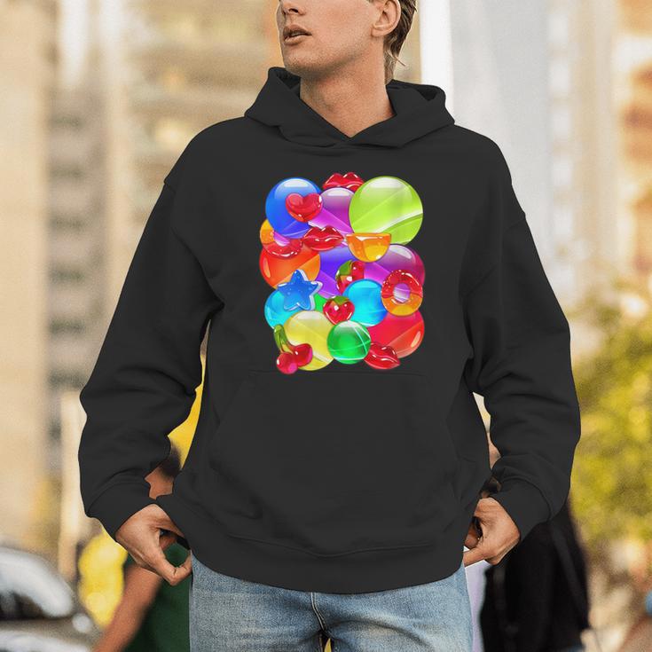 Frutiger Aero Aesthetic Tech Orb Pattern Heart Cherry Lips Unisex Hoodie