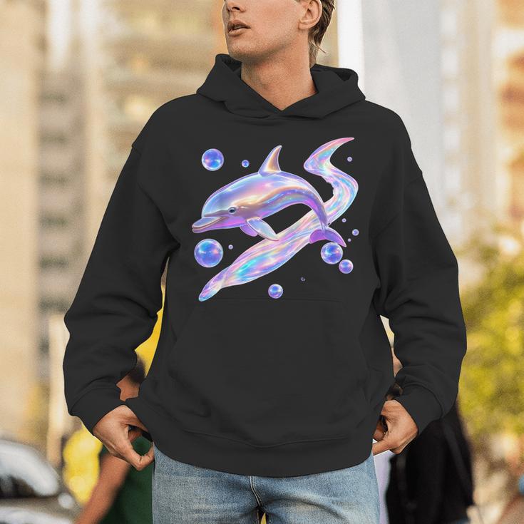 Frutiger Aero Y2K Chrome Dolphin Unisex Hoodie